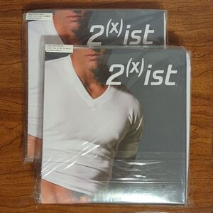 Men's White 100% Cotton V-neck T-shirt: 2 Packs of Undershirts Size Small